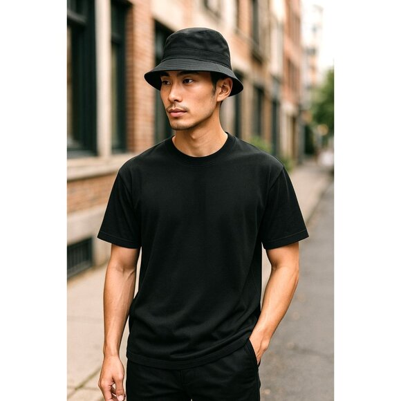 Reversible Black Floral & Solid Bucket Hat For Unisex Lightweight - Picture 9 of 14